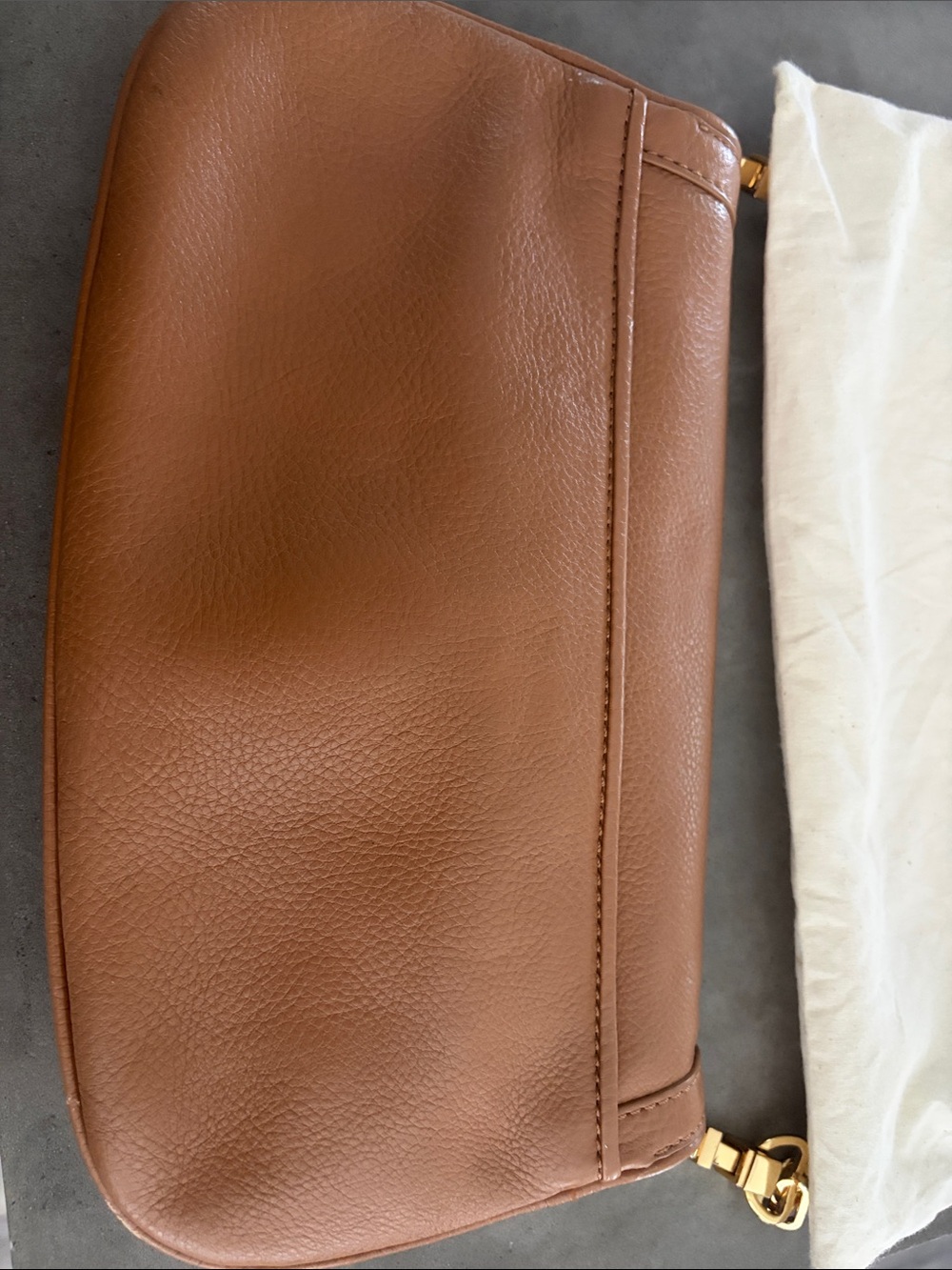 Tory Burch Tan Leather Chain Crossbody with Gold Hardware - Picture 6 of 7